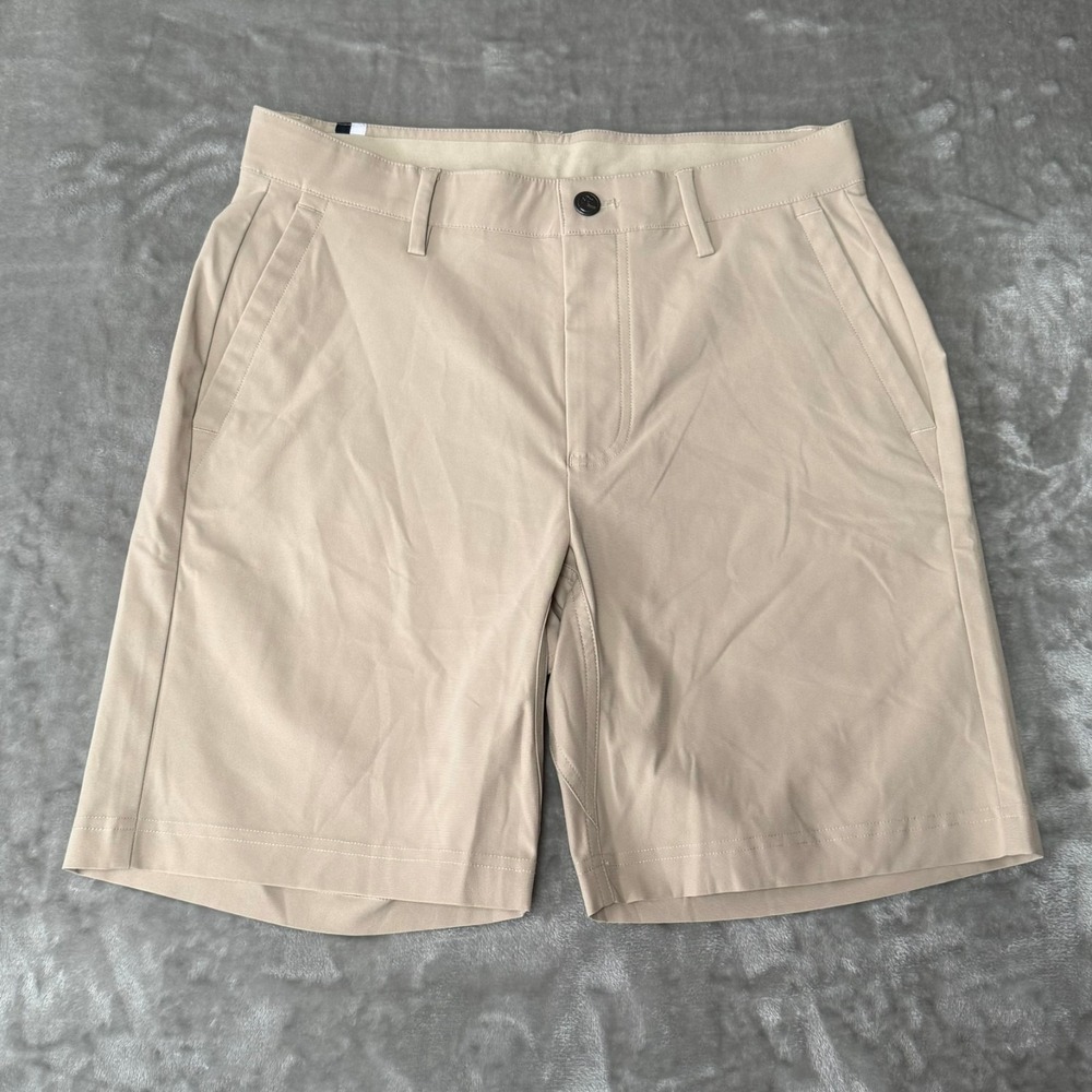 Rhoback Looper Delta Performance Shorts Mens 30 Dune Beige Stretch Golf 8" NWOT